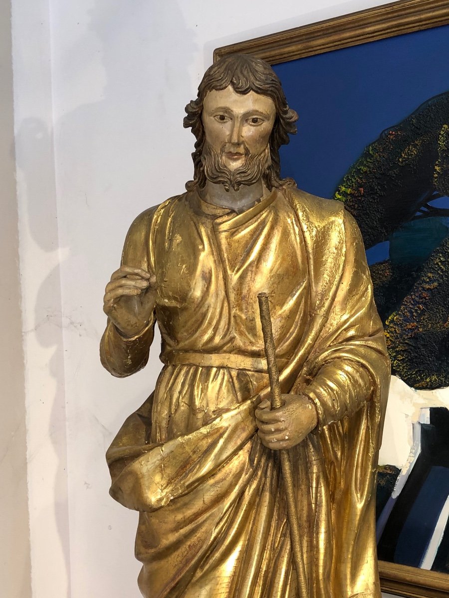 Important “saint Joseph 18th Century In Carved And Gilded Wood -photo-2