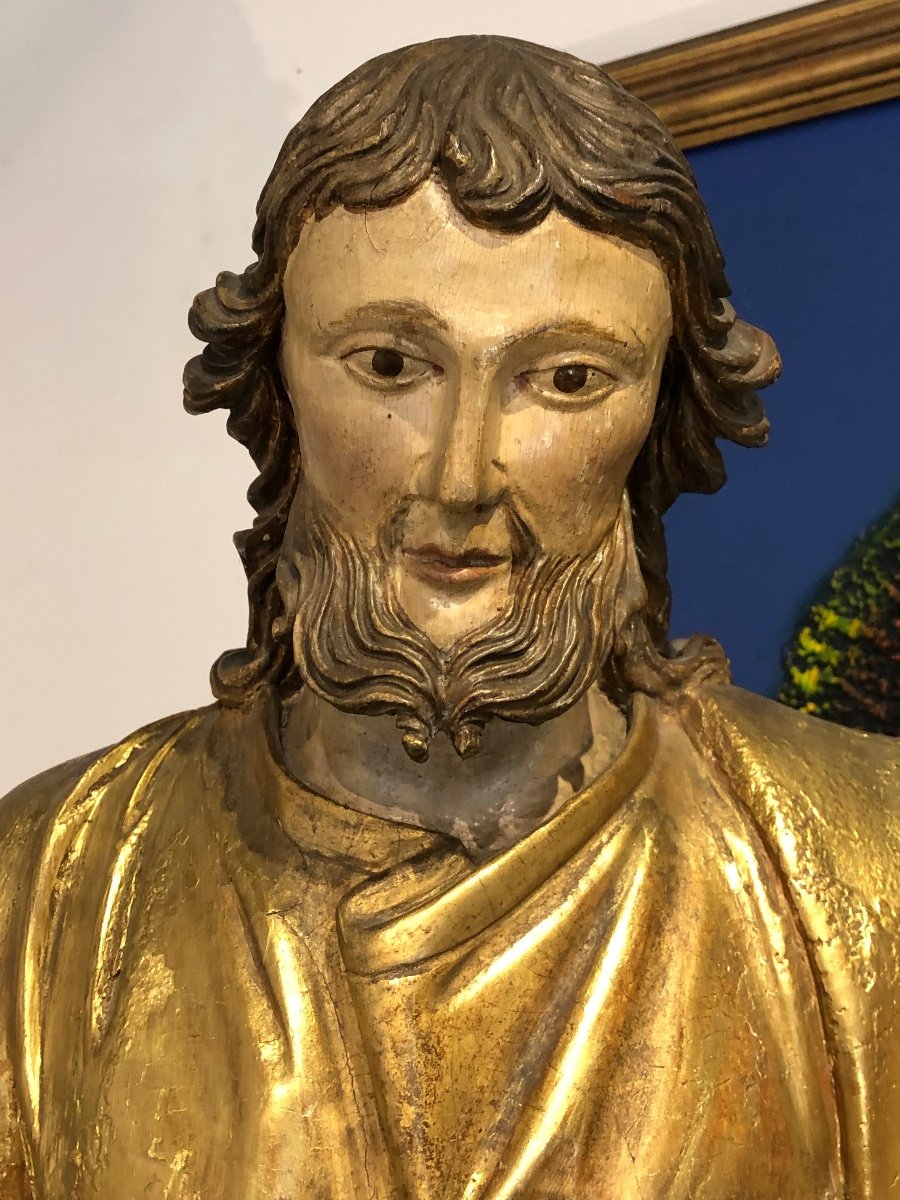 Important “saint Joseph 18th Century In Carved And Gilded Wood -photo-1