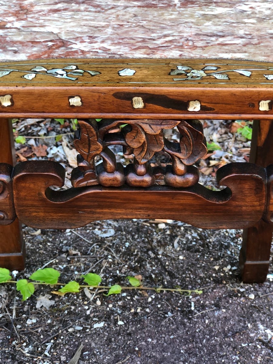 19th Century Indochina Mother-of-pearl & Wood Flying Table -photo-2