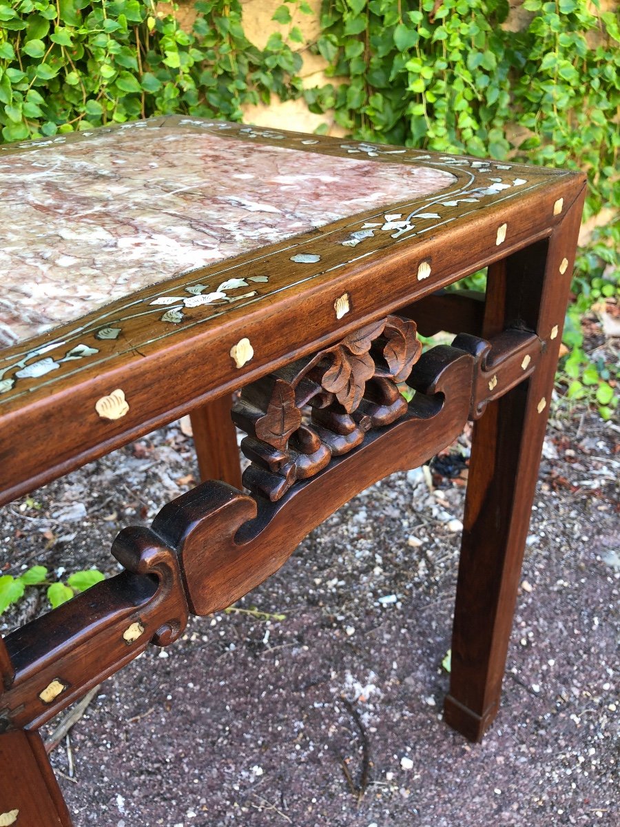 19th Century Indochina Mother-of-pearl & Wood Flying Table -photo-4