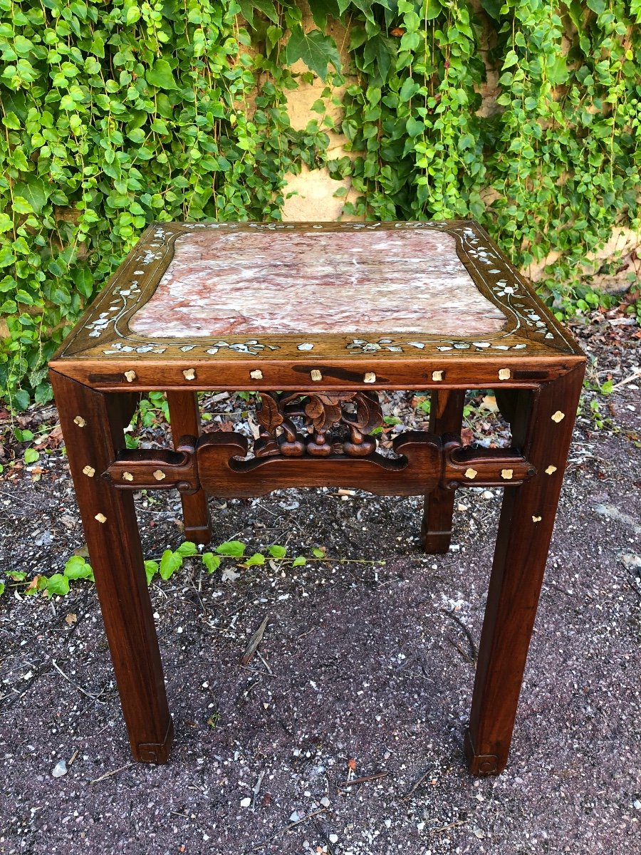 19th Century Indochina Mother-of-pearl & Wood Flying Table 