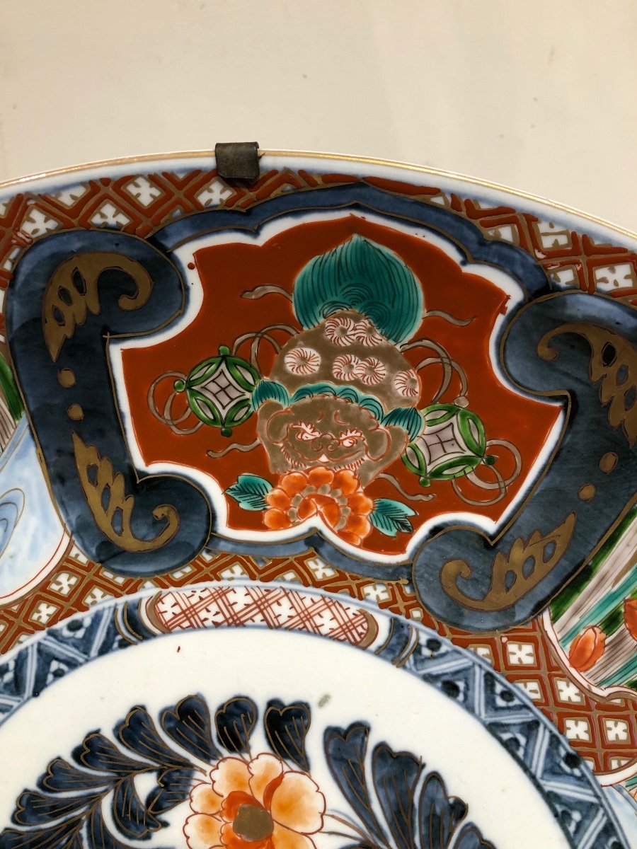 Important Plat En Porcelaine Imari 19 ème Japon , Période Meïji -photo-4