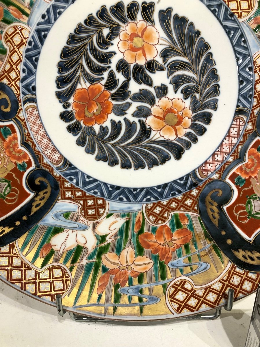 Important Plat En Porcelaine Imari 19 ème Japon , Période Meïji -photo-2