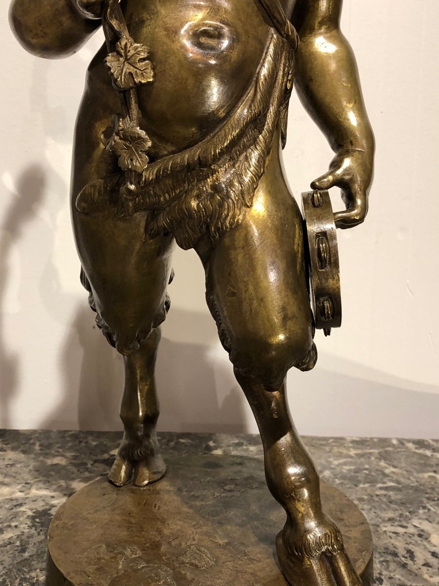 Bronze XIX ème « Bacchus  Au Sceptre Vigneron « -photo-3