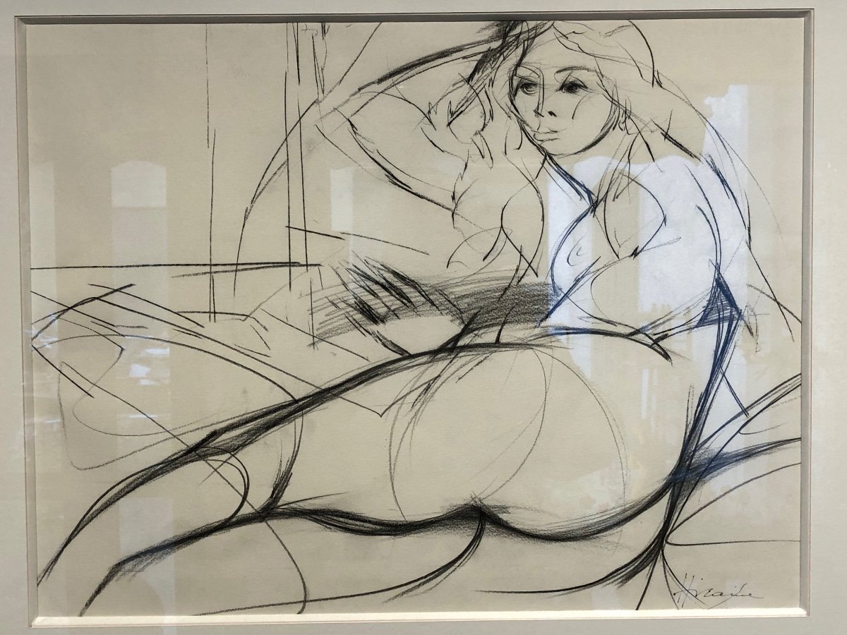 Camille Hilaire 1916-2004 « Nude « Important Pencil Drawing -photo-2