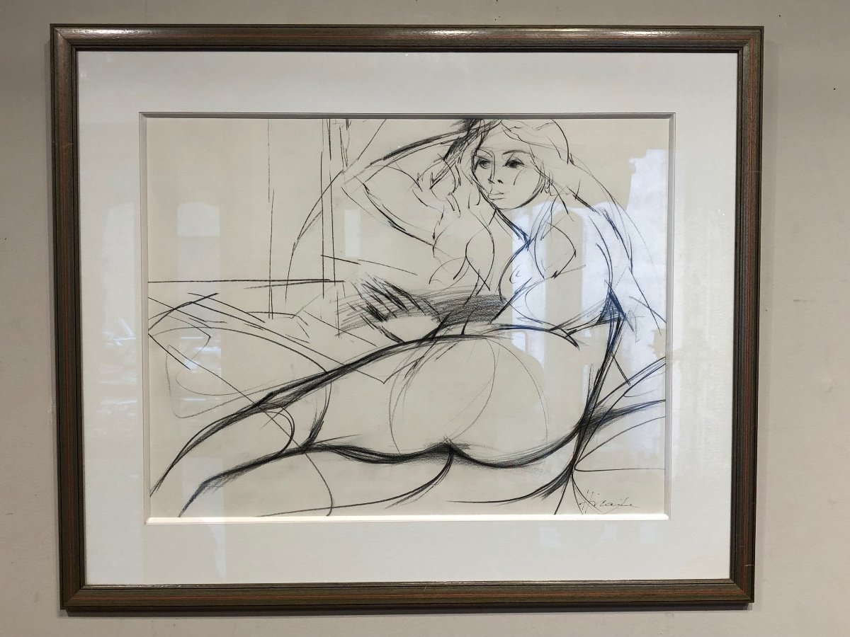 Camille Hilaire 1916-2004 « Nude « Important Pencil Drawing -photo-2