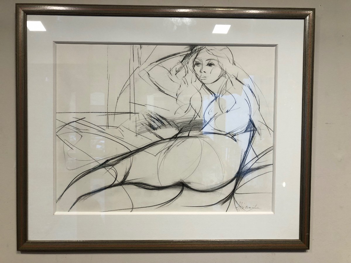 Camille Hilaire 1916-2004 « Nude « Important Pencil Drawing -photo-3