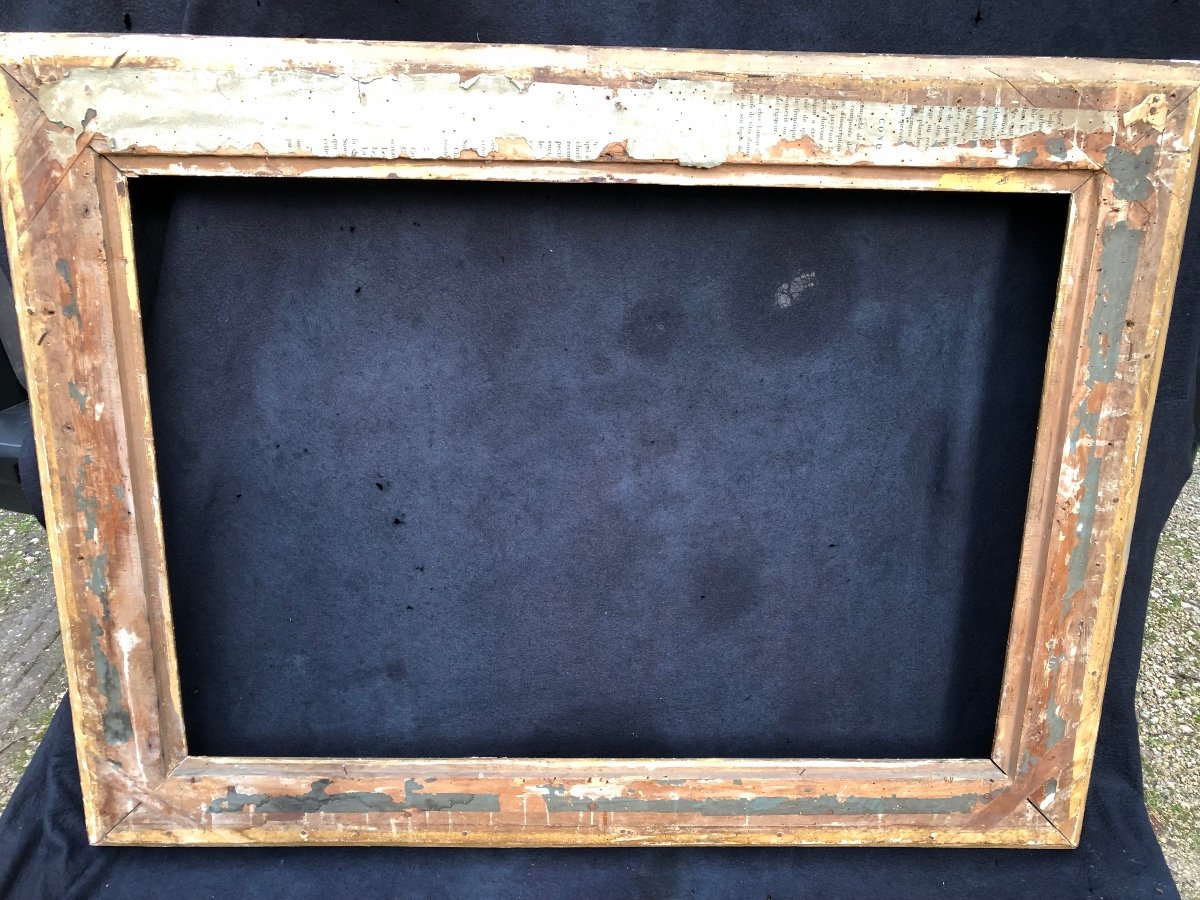 Important Carved And Gilded Wooden Frame. Restoration Period, Around 1820 -photo-4