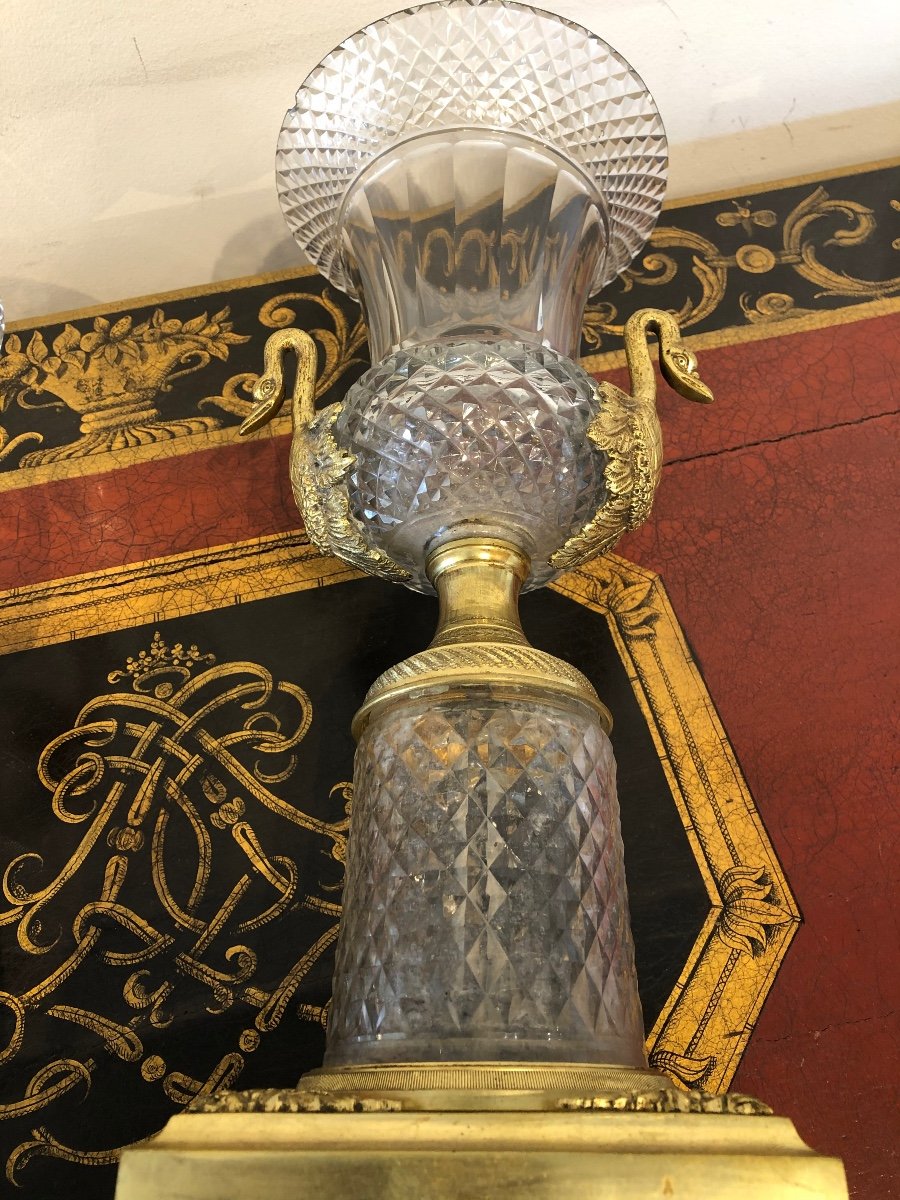 Pair Of Medici Vases Cut Crystal And Gilt Bronze XIX-photo-6