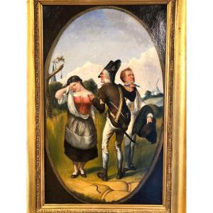 Humorous Oil On Canvas Early 19th Century “adultery”