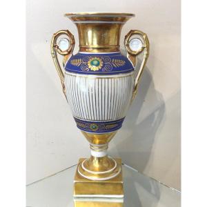 Grand Vase En Porcelaine De Paris époque Charles X Vers 1830