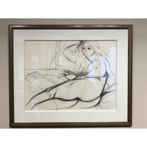 Camille Hilaire 1916-2004 « Nude « Important Pencil Drawing 