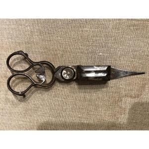 18th Century Ornate Steel Candle Snuffers 