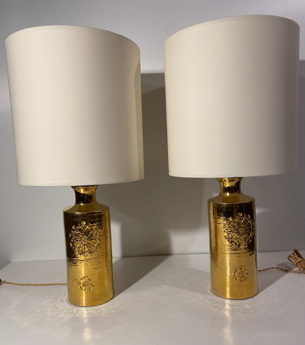 Pair Of Bitossi Bergboms Ceramic Lamps