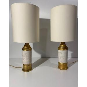 Petite Paire De Lampes Bitossi / Bergboms 