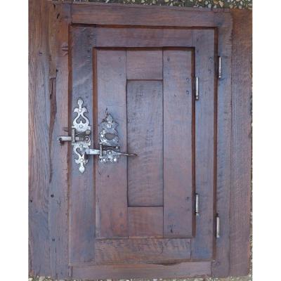 Small Window Shutter In Walnut XVIII