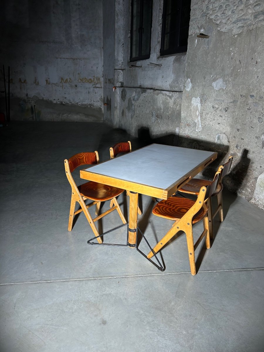 Marc Held - Table Et 4 Chaises Des Bureaux Ibm-photo-4