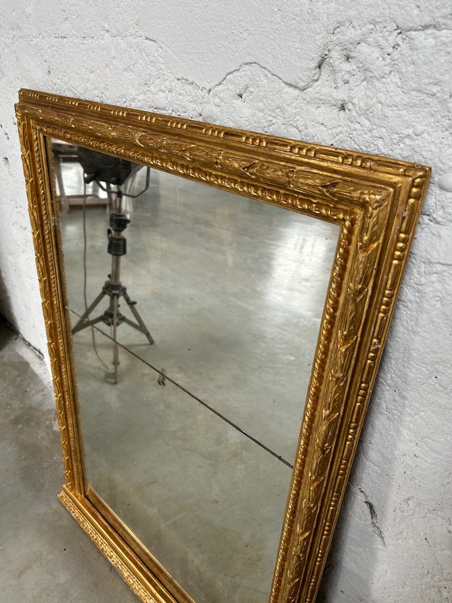 Miroir En Bois Doré Italien 19e-photo-2