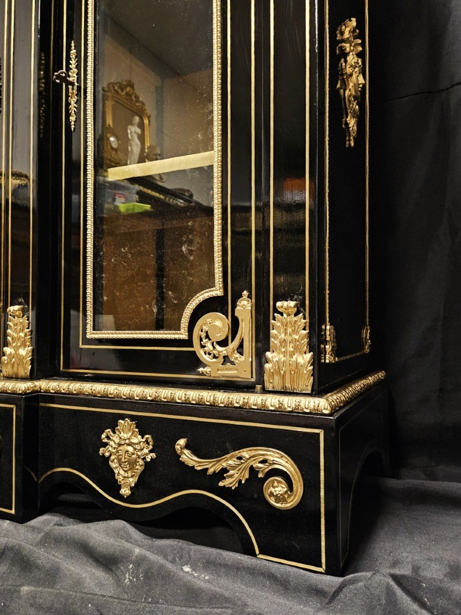 armoire basse formant vitrine BEFORT JEUNE en marqueterie boulle époque Napoléon III napoleon 3-photo-6