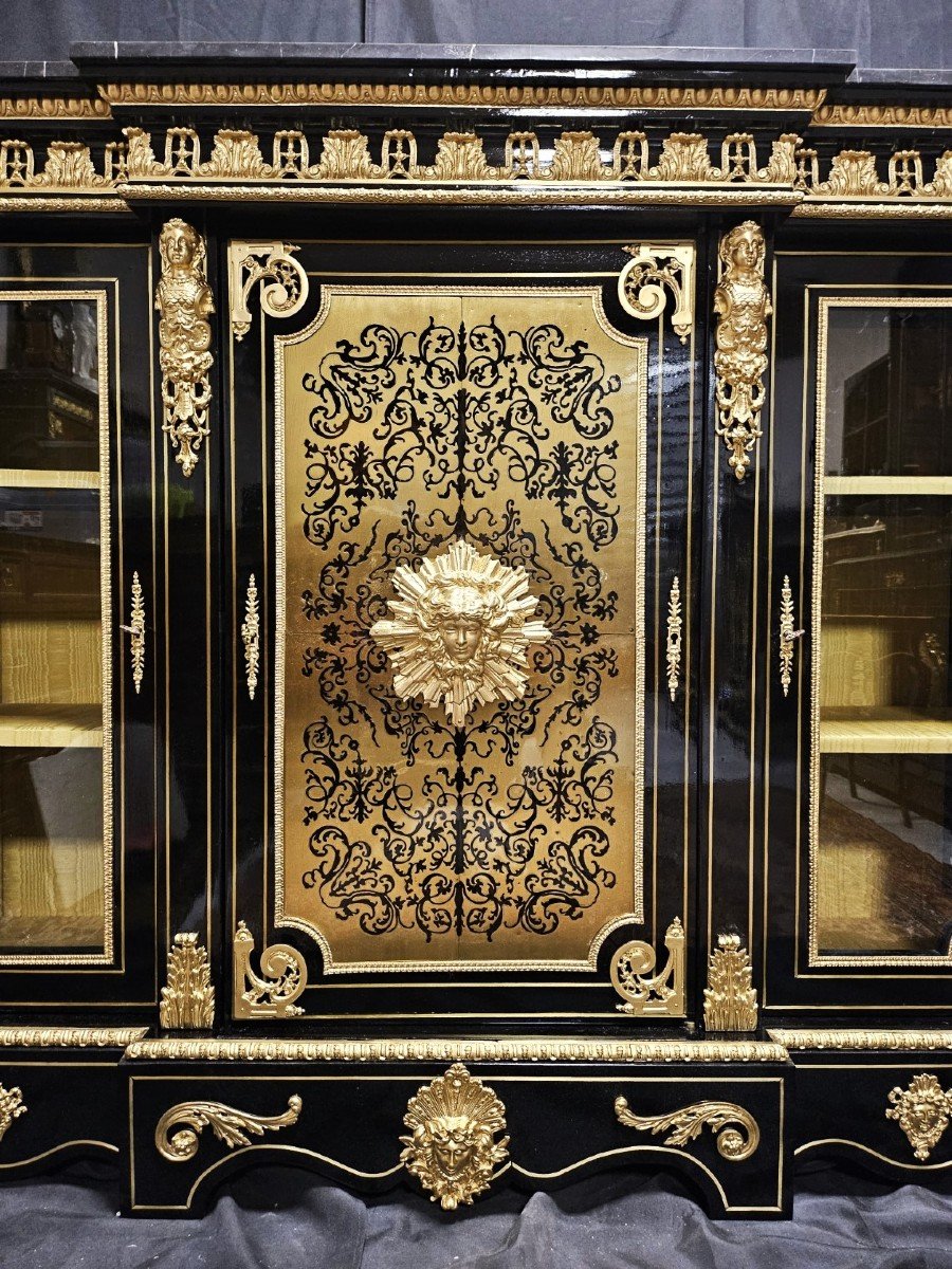 armoire basse formant vitrine BEFORT JEUNE en marqueterie boulle époque Napoléon III napoleon 3-photo-8