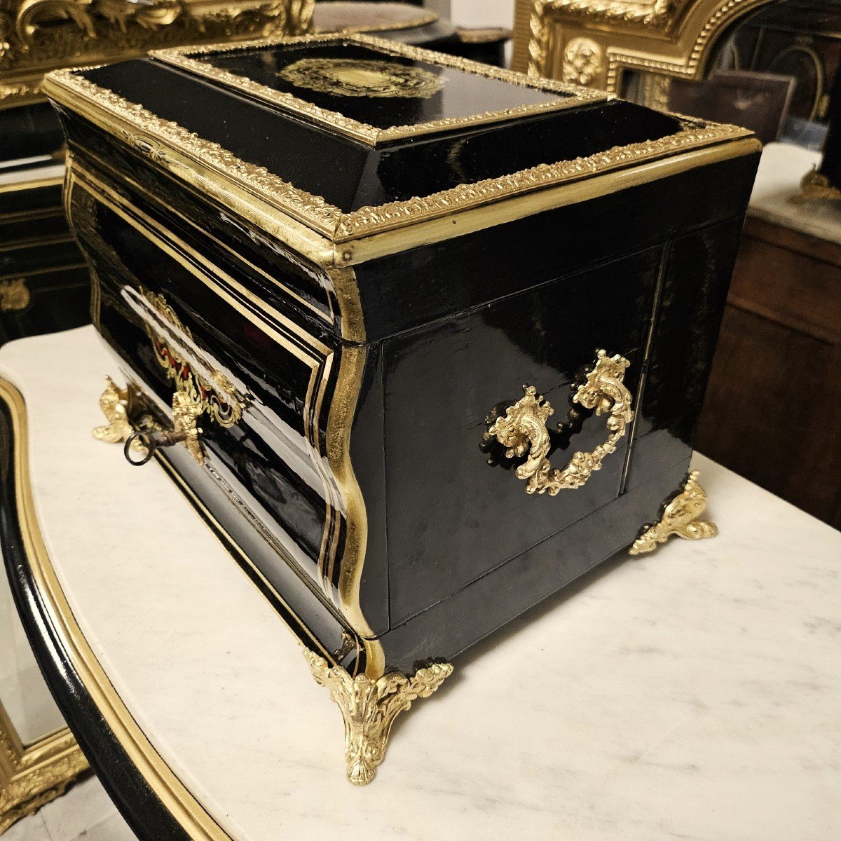 Liqueur Cellar In Boulle Marquetry Napoleon III Period Napoleon 3-photo-2