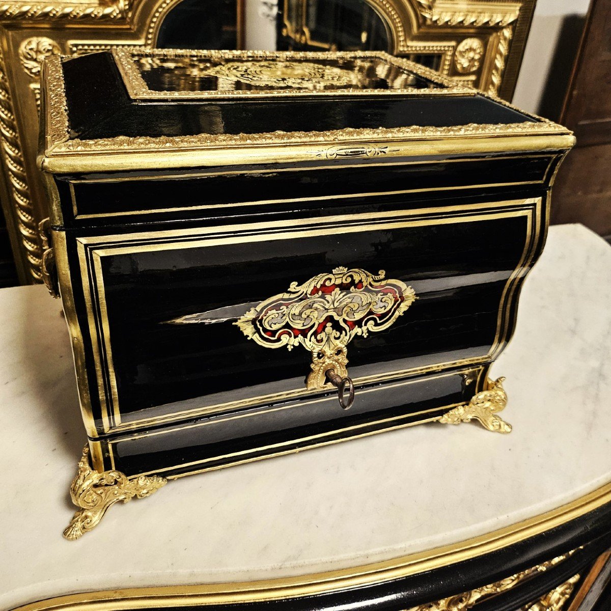 Liqueur Cellar In Boulle Marquetry Napoleon III Period Napoleon 3-photo-4