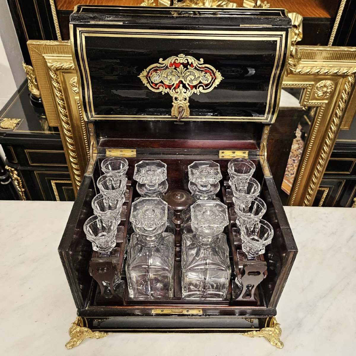 Liqueur Cellar In Boulle Marquetry Napoleon III Period Napoleon 3-photo-5