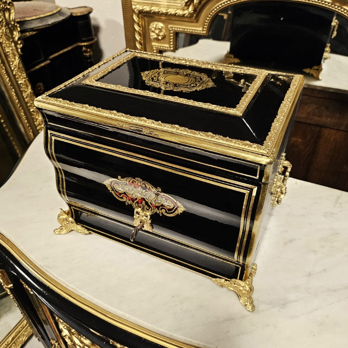 Liqueur Cellar In Boulle Marquetry Napoleon III Period Napoleon 3