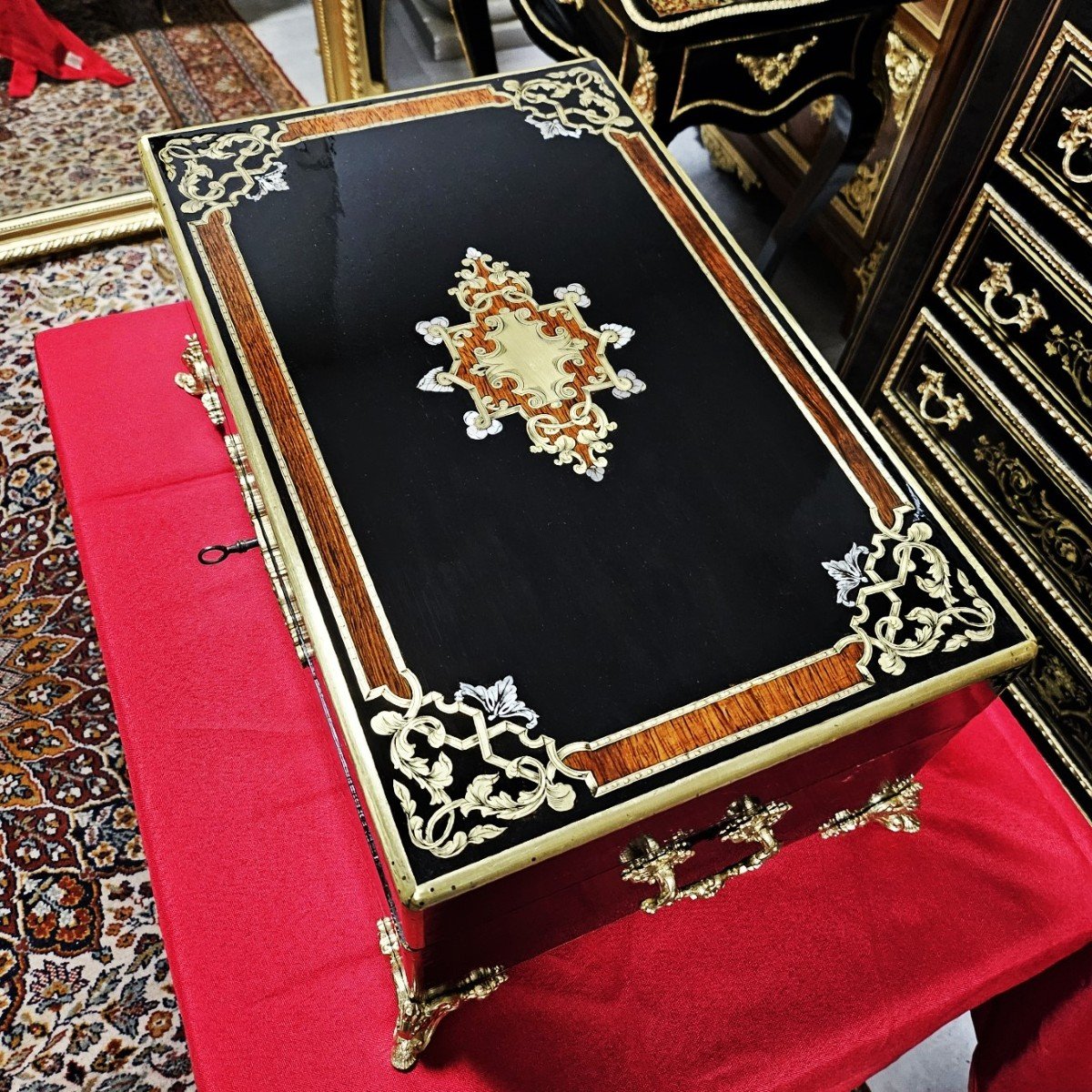 Très Grand Coffret Ou Boite En Marqueterie Boulle époque Napoléon III Napoleon 3-photo-3