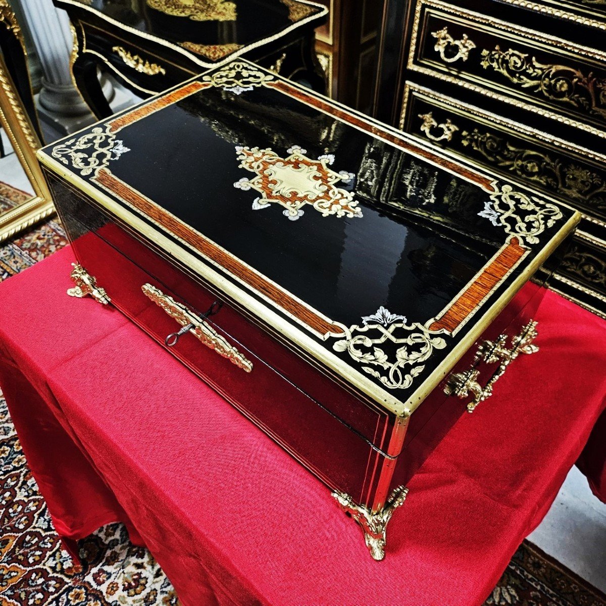 Très Grand Coffret Ou Boite En Marqueterie Boulle époque Napoléon III Napoleon 3-photo-4