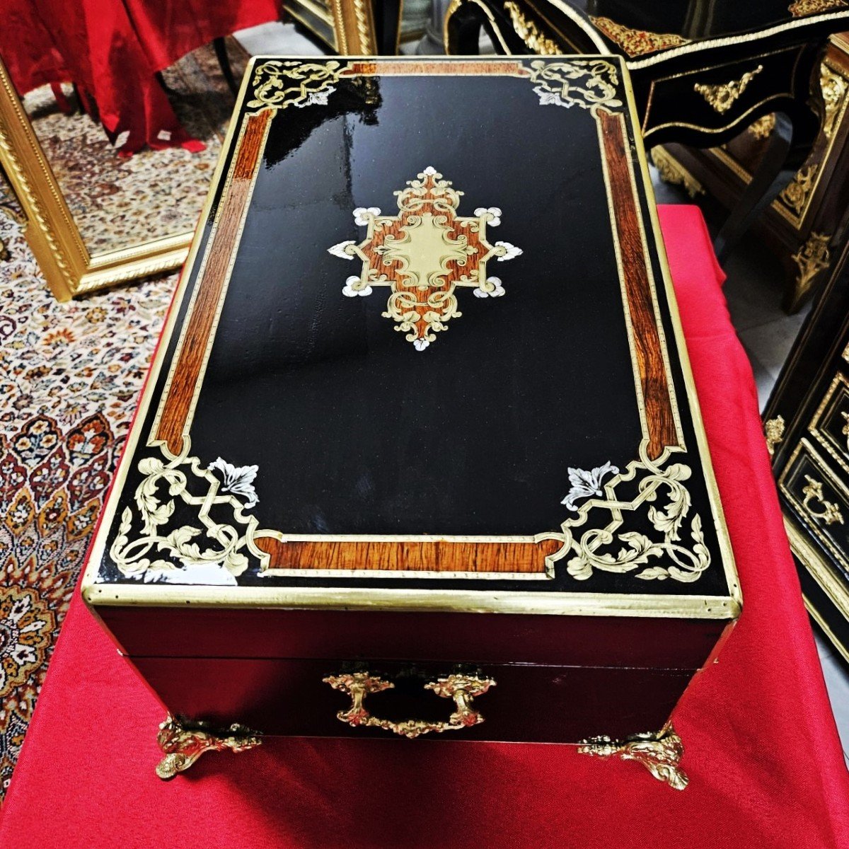 Très Grand Coffret Ou Boite En Marqueterie Boulle époque Napoléon III Napoleon 3-photo-4