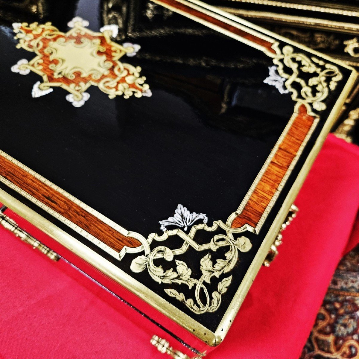 Très Grand Coffret Ou Boite En Marqueterie Boulle époque Napoléon III Napoleon 3-photo-6