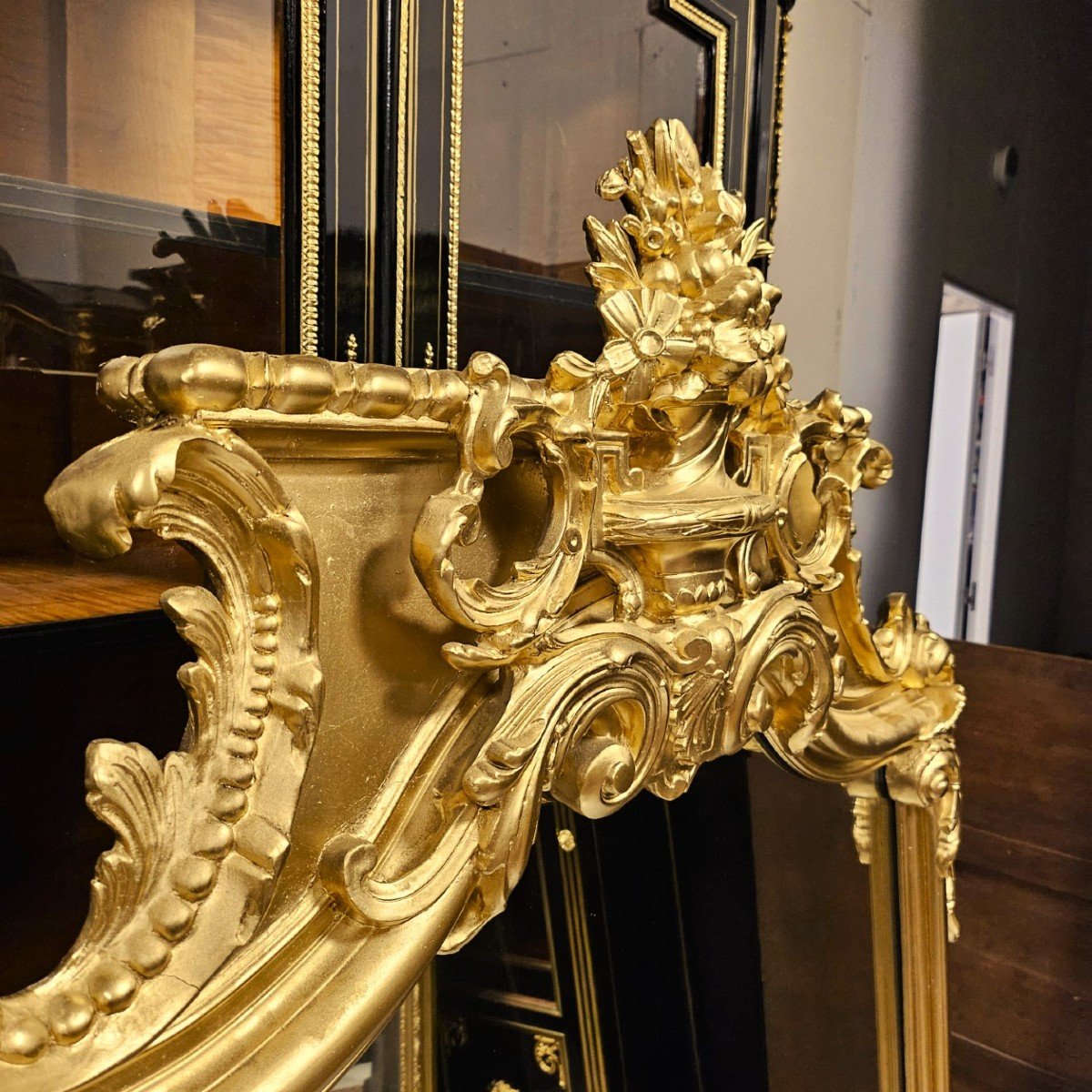 Large Mirror Or Mirror In Gilded Wood And Stucco Napoleon III Period Napoleon 3-photo-4