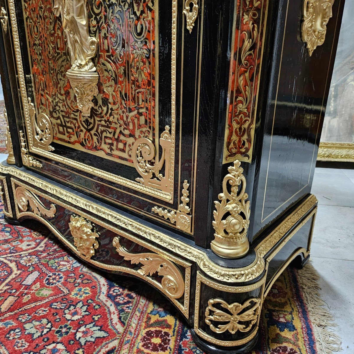 Support Cabinet In Boulle Tortoiseshell Marquetry And Brass Napoleon III Period Napoleon 3-photo-2