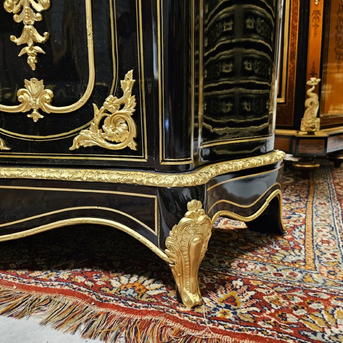 Rare Support Unit Two Doors Boulle Marquetry Napoleon III Period Napoleon 3-photo-3