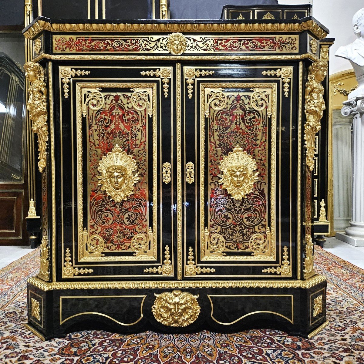 Support Unit 2 Doors In Boulle Tortoiseshell Marquetry And Brass Th. Napoleon III Napoleon 3