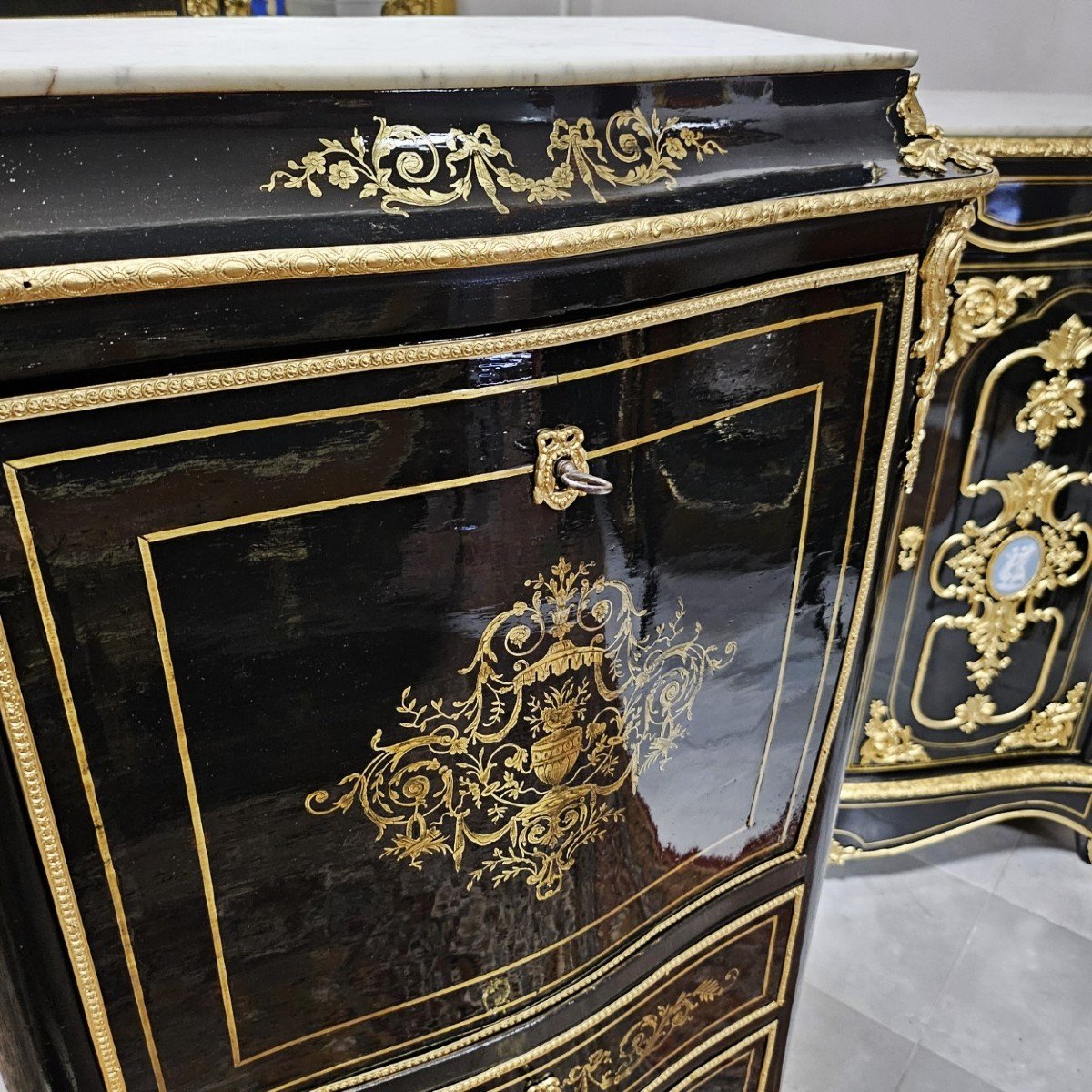 Lady's Secretary In Boulle Marquetry, Napoleon III Period Napoleon 3-photo-2