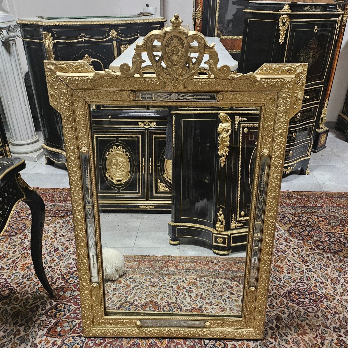 Large Mirror Or Mirror In Gilded Wood And Stucco From The Napoleon III Period Napoleon 3