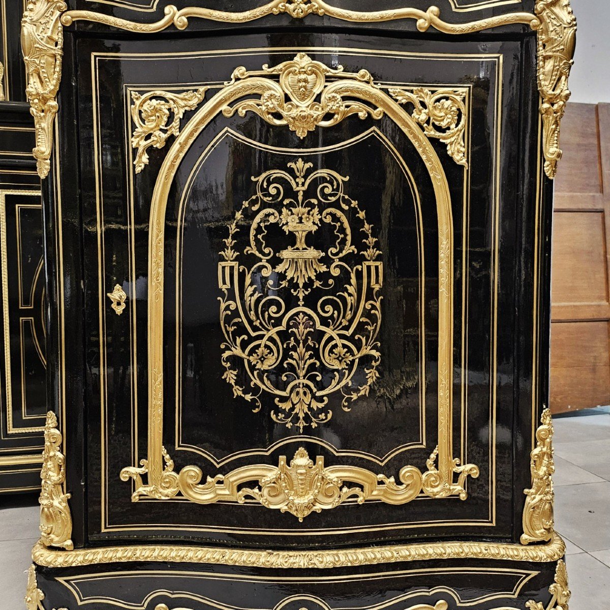 Meuble d'Appui Une Porte En Marqueterie Boulle époque Napoléon III Napoleon 3-photo-4