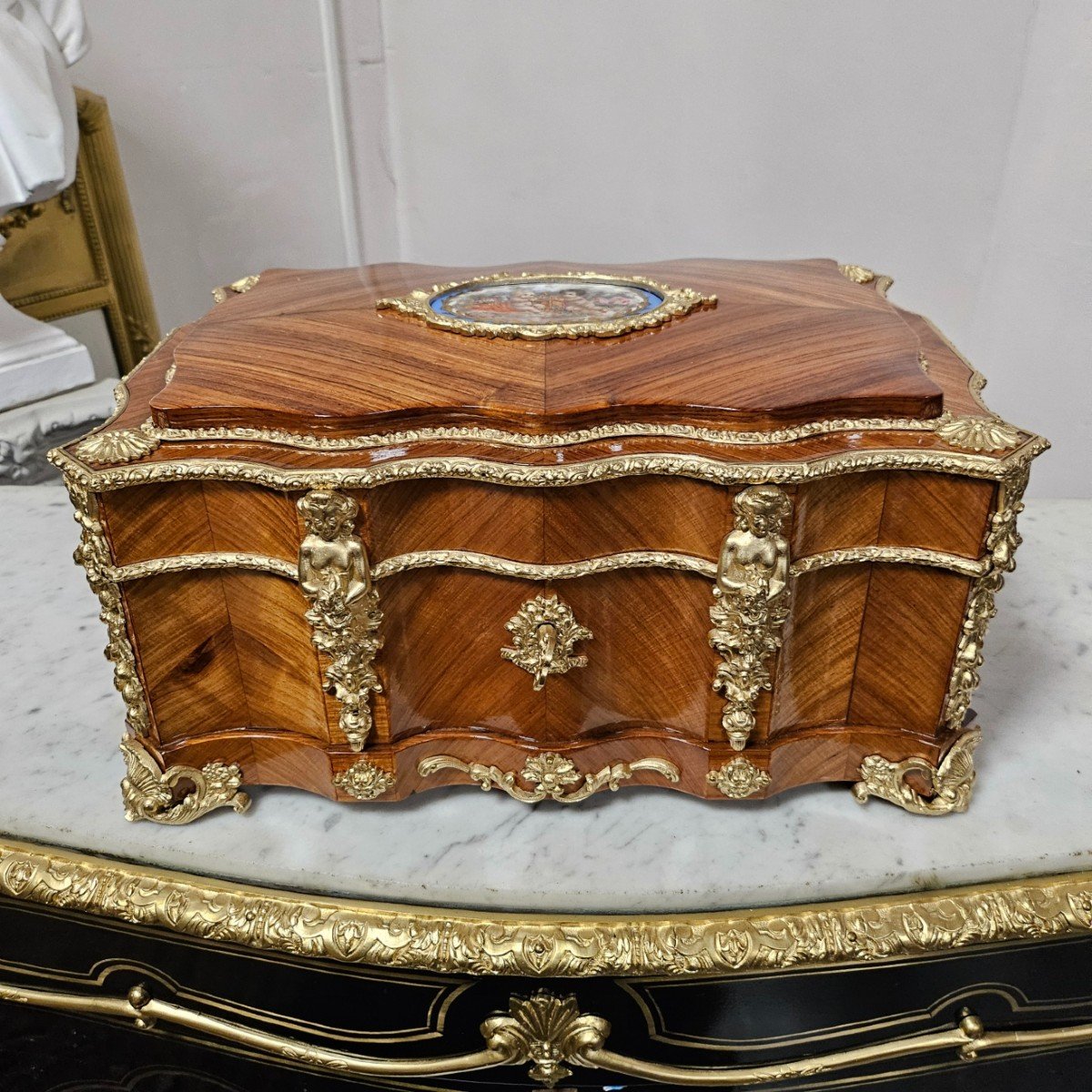 Important Boulle Ceremonial Box With Sèvres Plaque Napoleon III Period Napoleon 3-photo-3