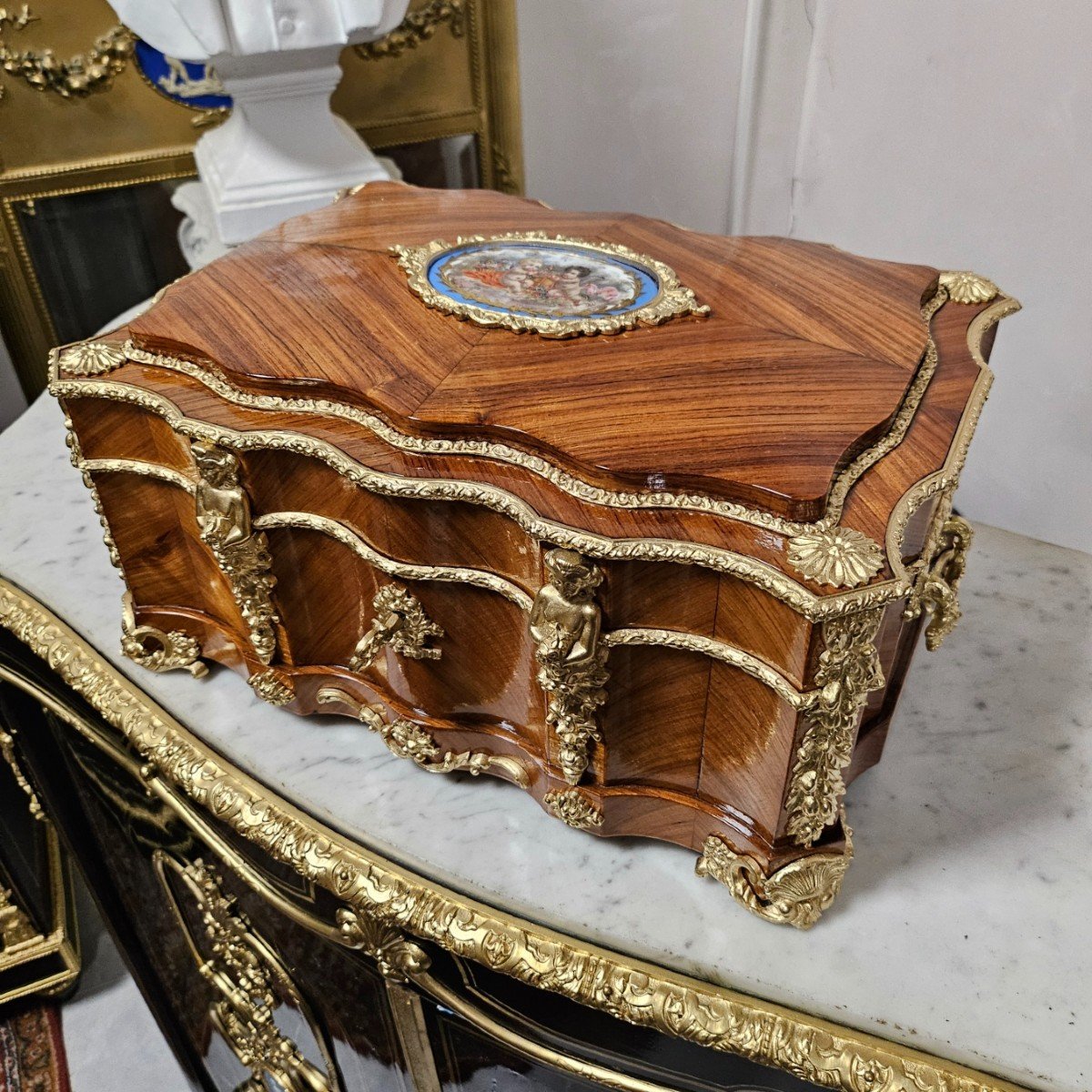 Important Boulle Ceremonial Box With Sèvres Plaque Napoleon III Period Napoleon 3-photo-1