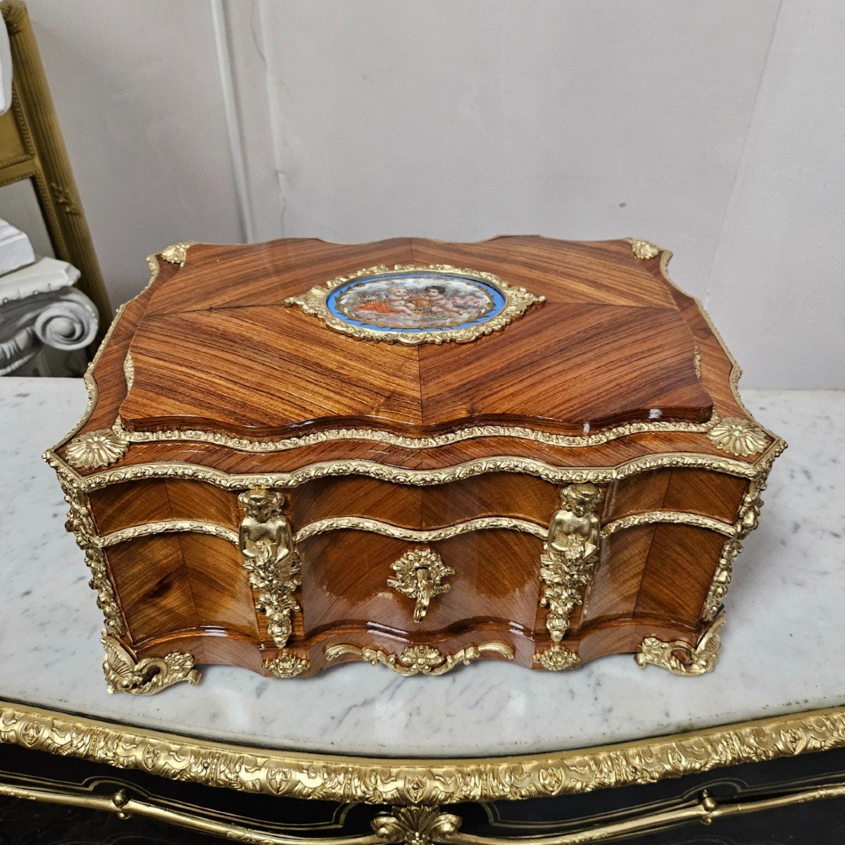 Important Boulle Ceremonial Box With Sèvres Plaque Napoleon III Period Napoleon 3-photo-7