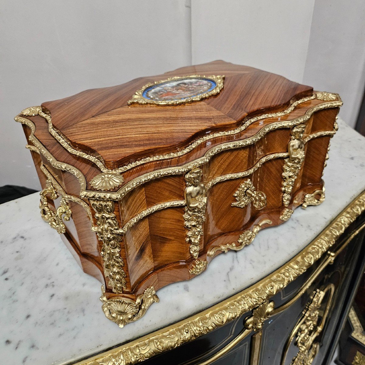 Important Boulle Ceremonial Box With Sèvres Plaque Napoleon III Period Napoleon 3