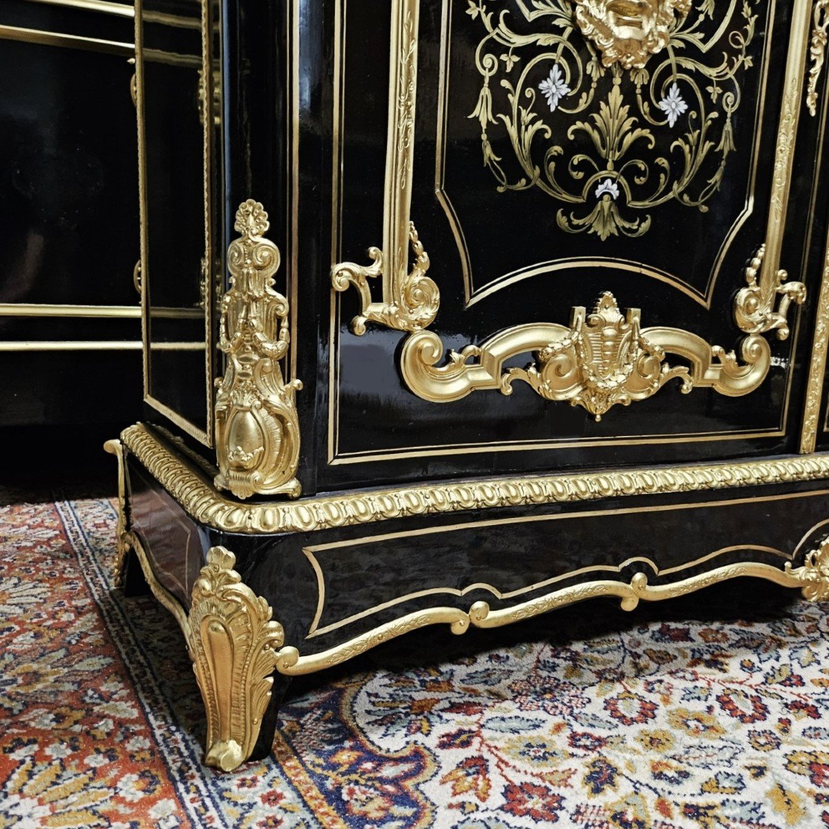 Two-door Sideboard In Boulle Marquetry Three Materials Napoleon III Period Napoleon 3-photo-6