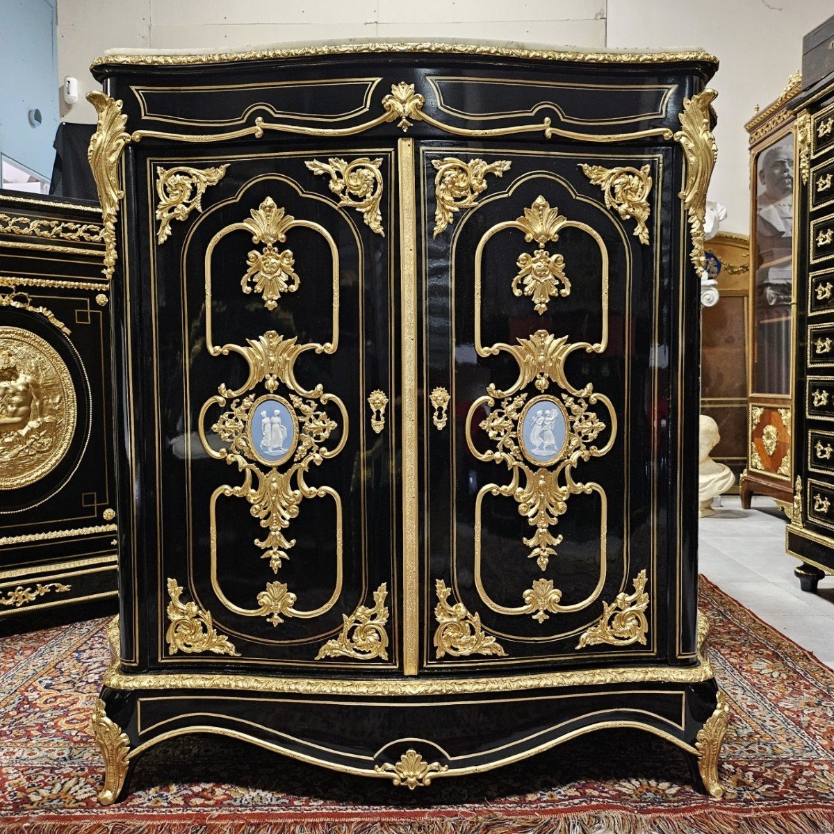 Rare Two-door Sideboard Boulle Marquetry Napoleon III Period Napoleon 3-photo-1