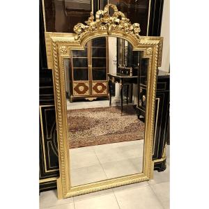 Grand Miroir Ou Glace En Bois Doré Et Stuc époque Napoléon III Napoleon 3