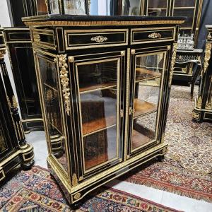 Display Cabinet Or Bookcase 2 Doors Support Height Boulle Marquetry Ep. Napoleon III Napoleon 3