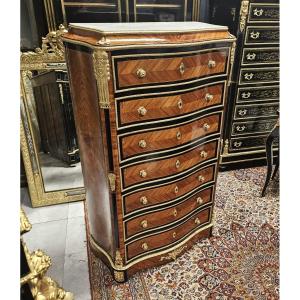 Real Weekly Cabinet In Fruit Wood Marquetry From The Napoleon III Period Napoleon 3 Boulle