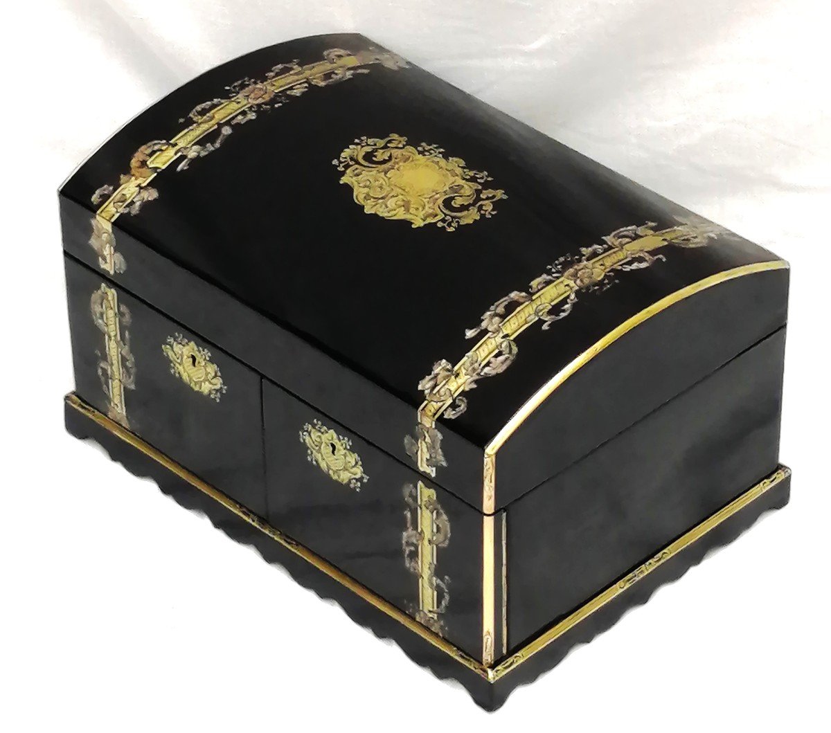 Large Boulle Marquetry Jewelry Box Napoleon Napoleon III-photo-2