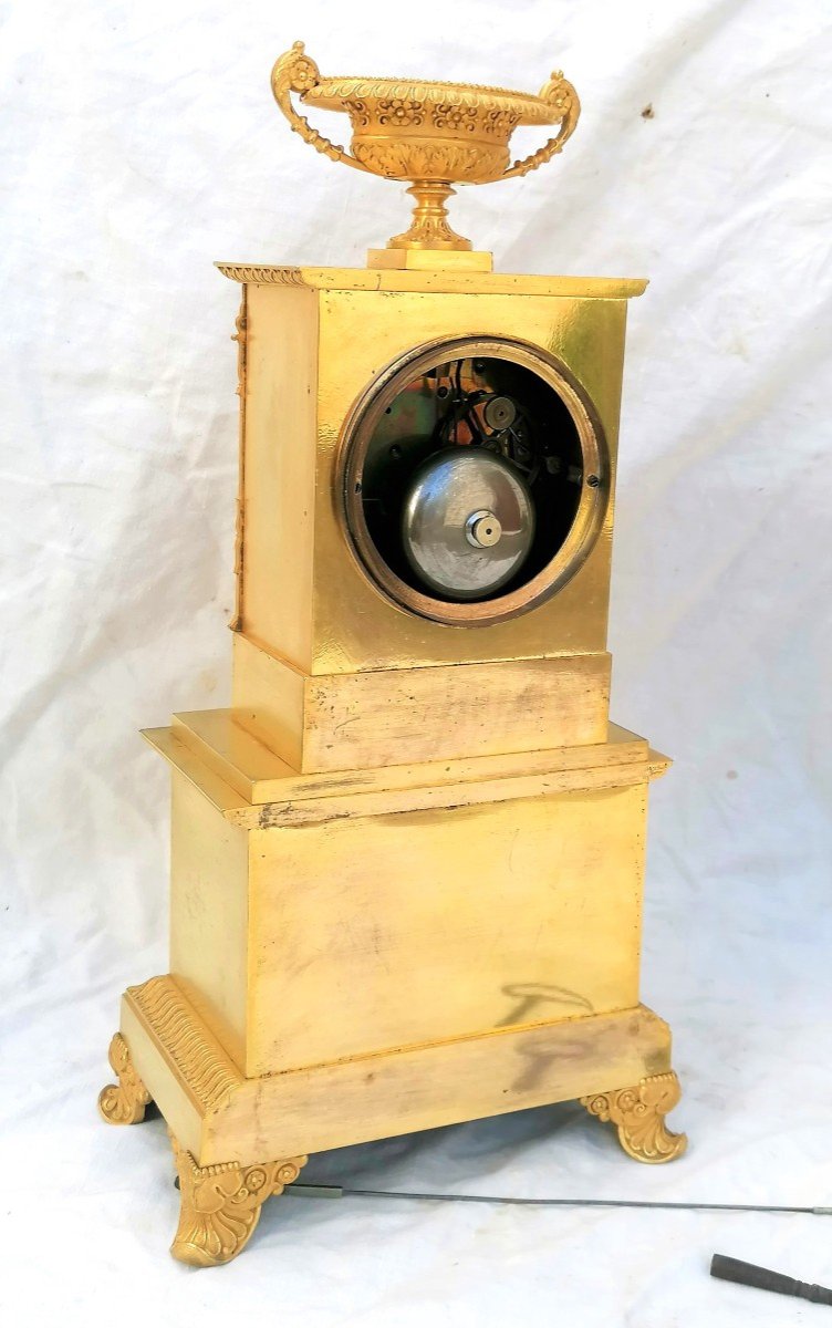 Borne Clock, Napoleon Empire Period, Mercury Gilded Bronze, Circa 1800-photo-4